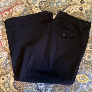 New York & Co Stretch navy blue wide leg capris 2